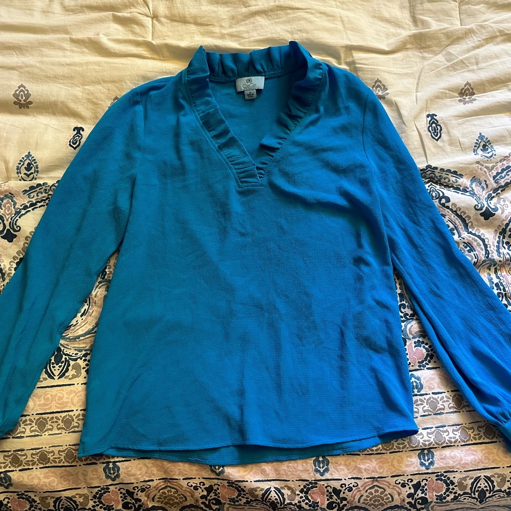 CeCe blue blouse size S